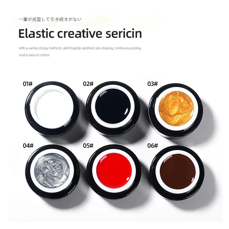 Gel à ongles Élastique - 6 couleurs