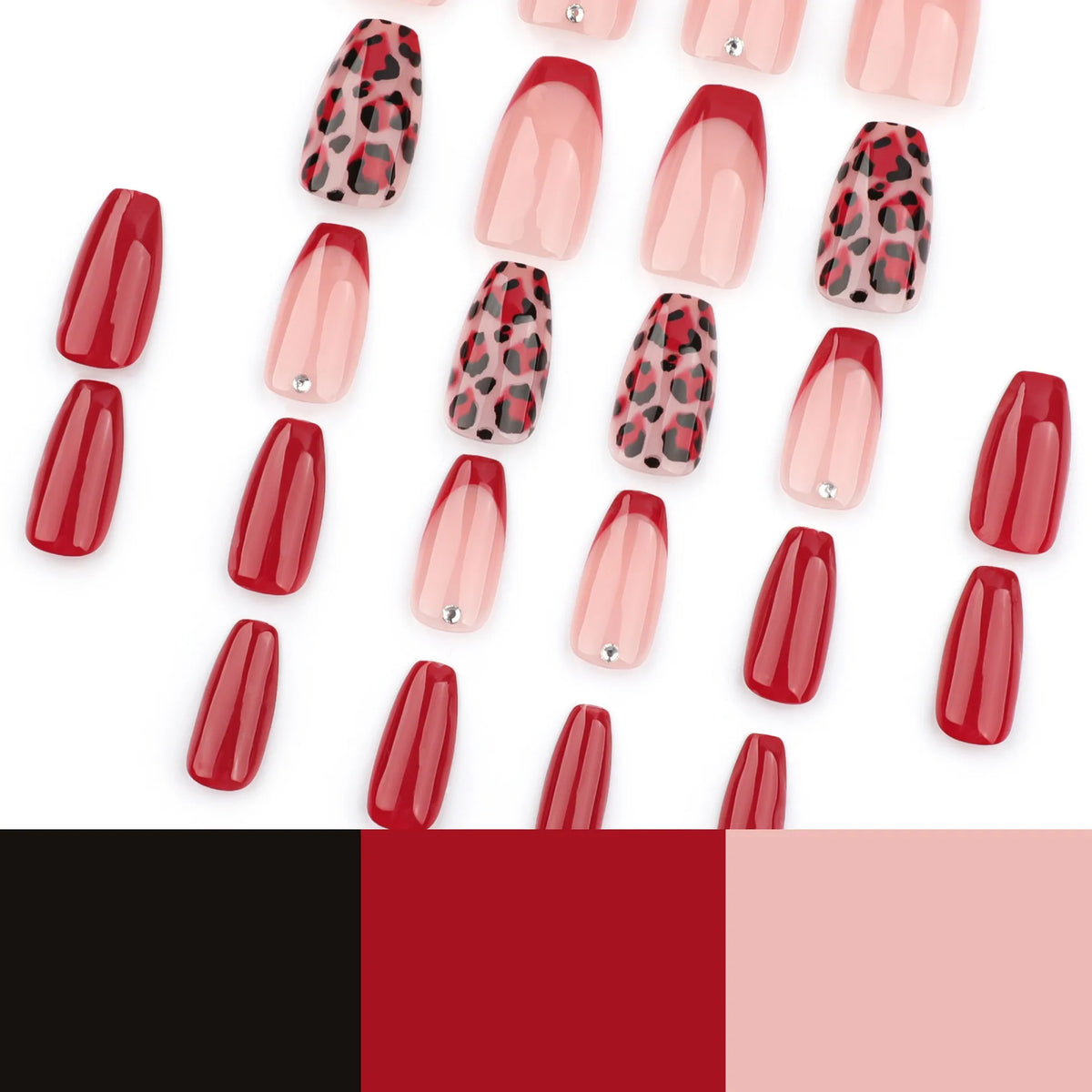 Faux ongles française léopard