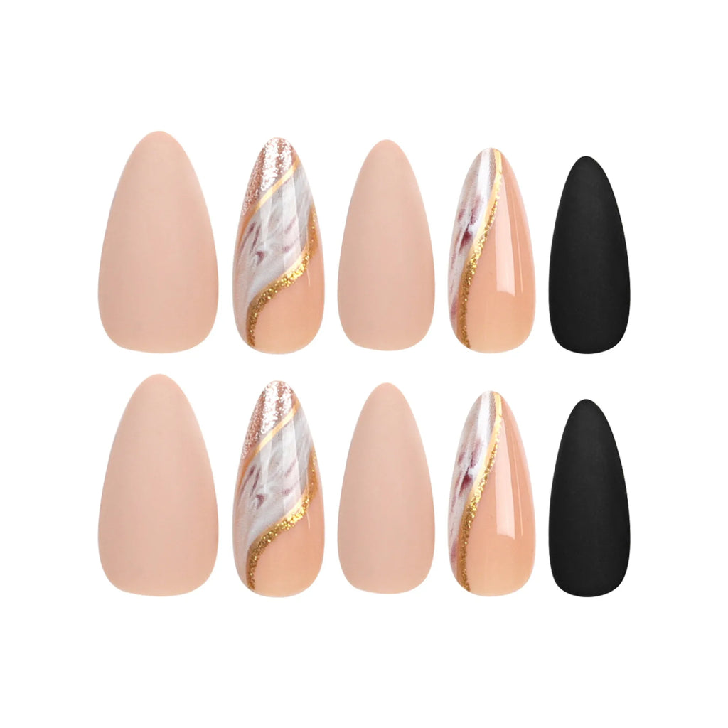 Faux Ongles en forme d'amande 24 pièces