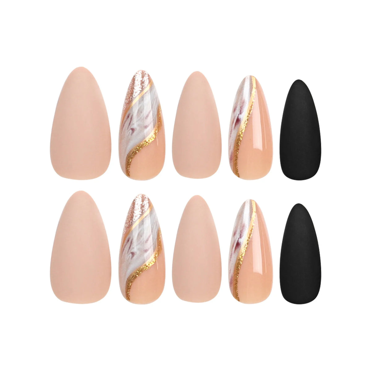 Faux Ongles en forme d'amande 24 pièces