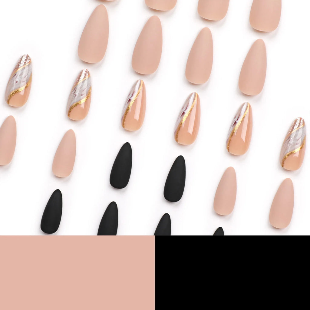 Faux Ongles en forme d'amande 24 pièces