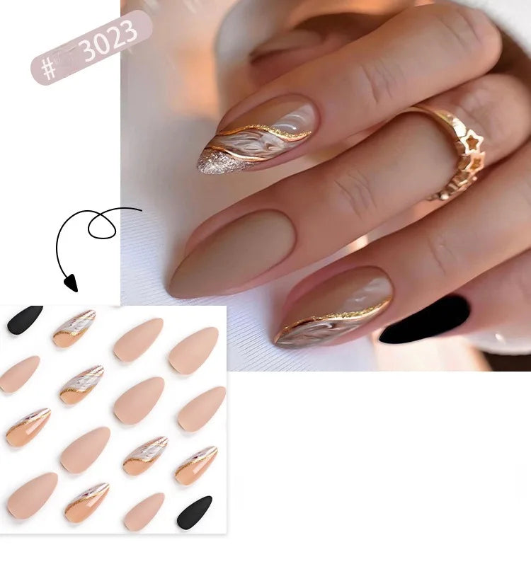 Faux Ongles en forme d'amande 24 pièces