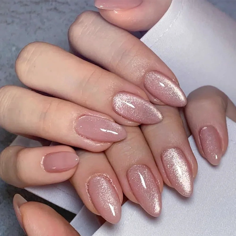 Lot de 24 faux ongles en acrylique courts et arrondis