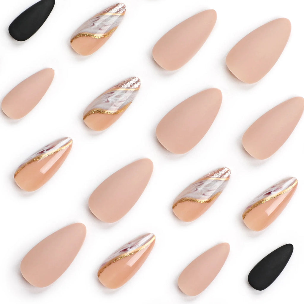 Faux Ongles en forme d'amande 24 pièces