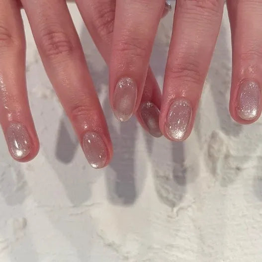 Lot de 24 faux ongles en acrylique courts et arrondis