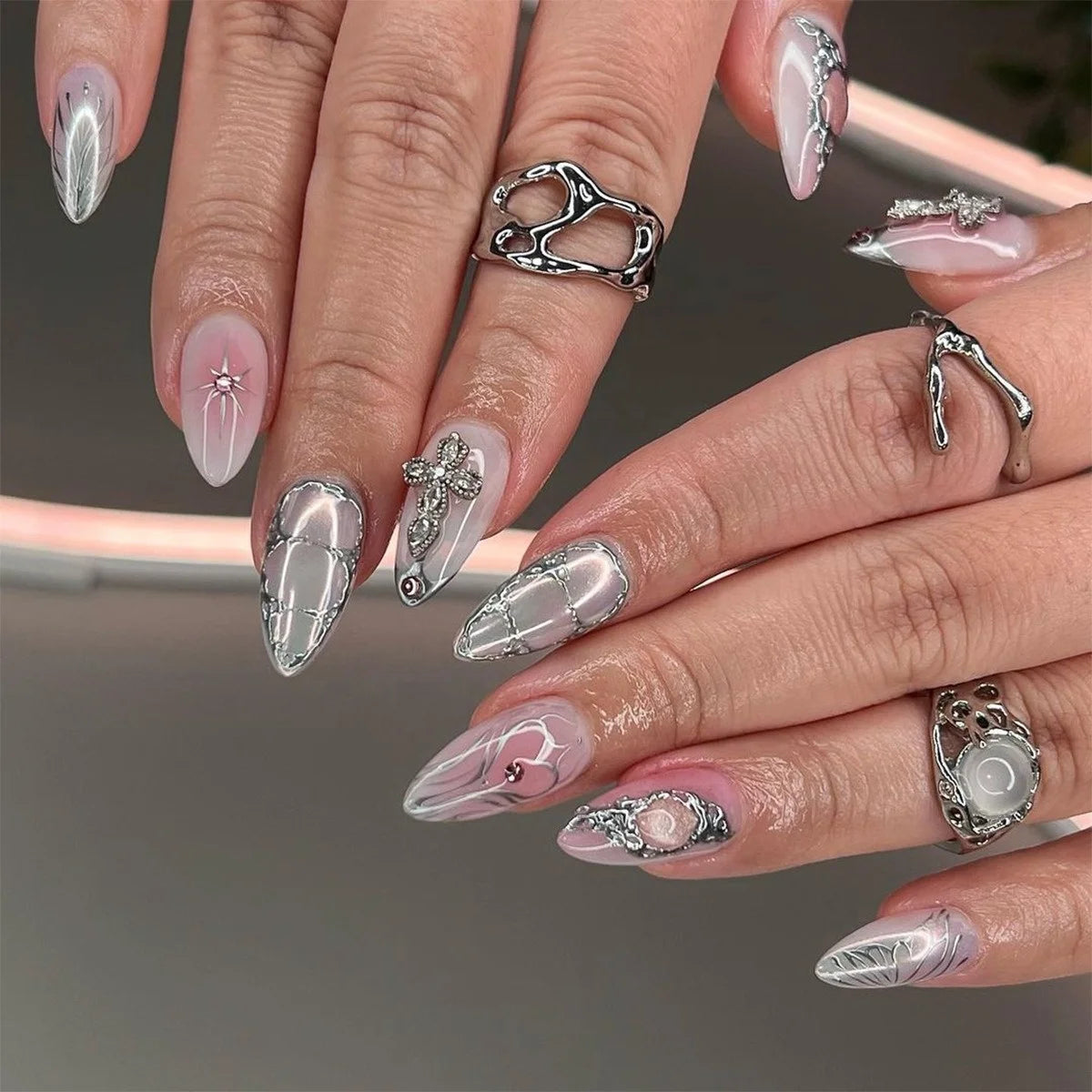 Faux ongles 3D 24 Pcs
