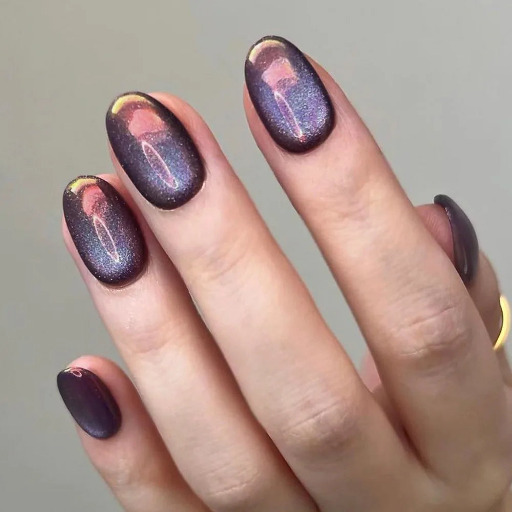 Lot de 24 faux ongles en acrylique courts et arrondis
