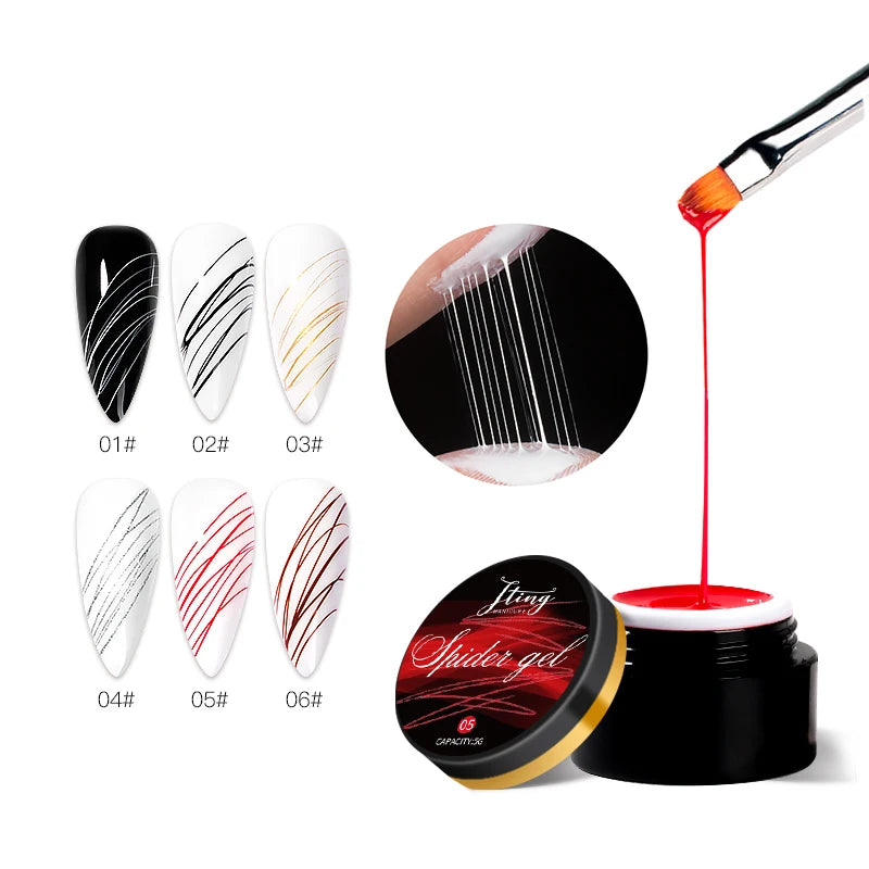 Gel à ongles Élastique - 6 couleurs