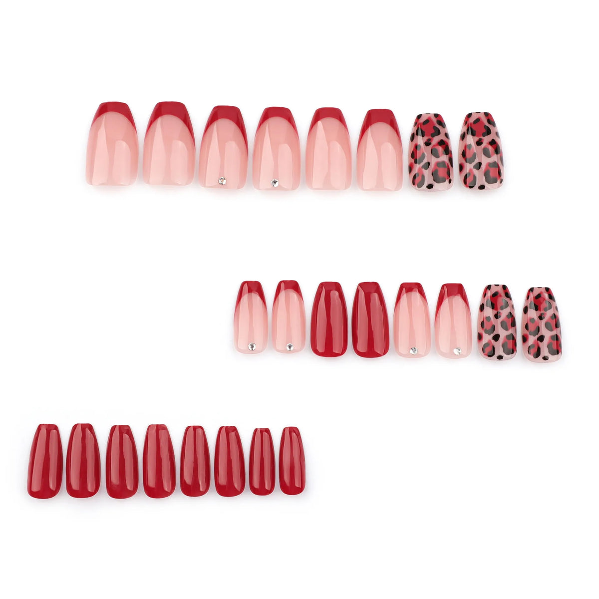Faux ongles française léopard