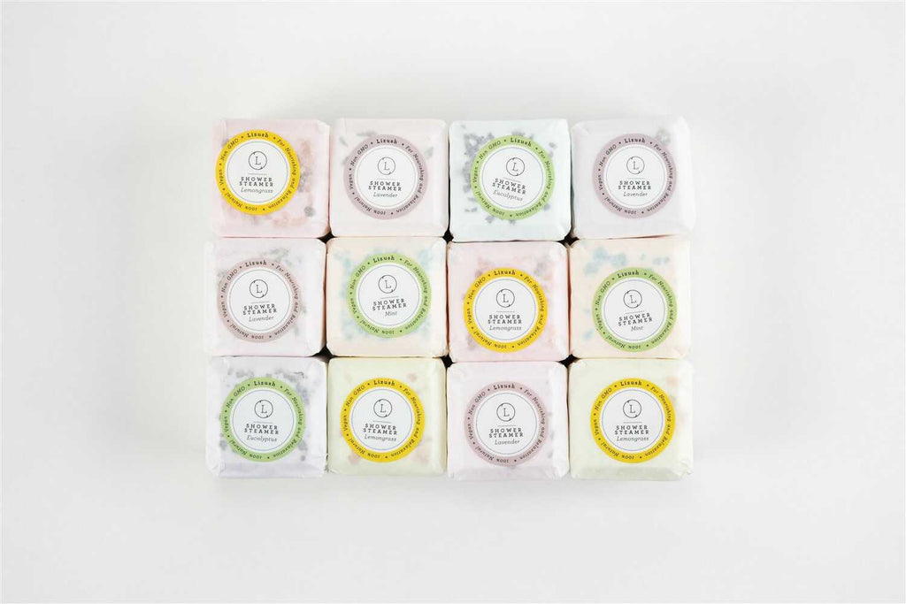Coffret cadeau de 12 galets de douche – Aromathérapie naturelle