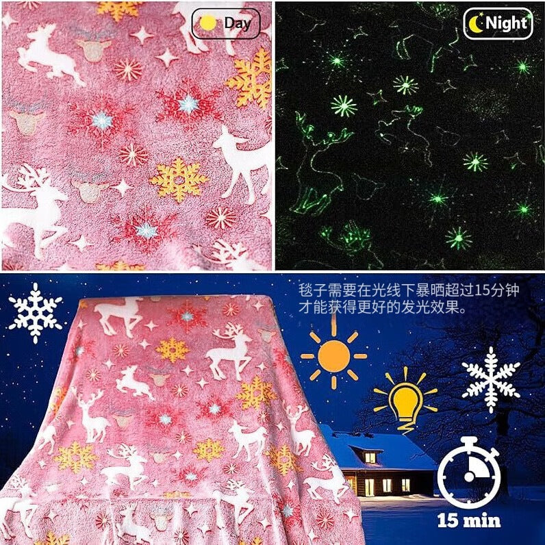 Couverture en flanelle luminescente et fluorescente pour enfants