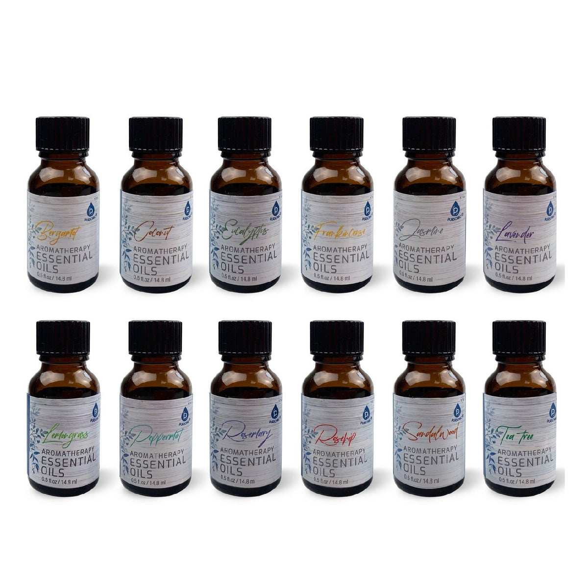 Lot de 12 huiles essentielles pour aromathérapie