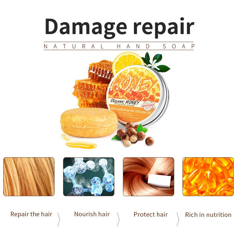 Barre de shampoing solide au miel biologique