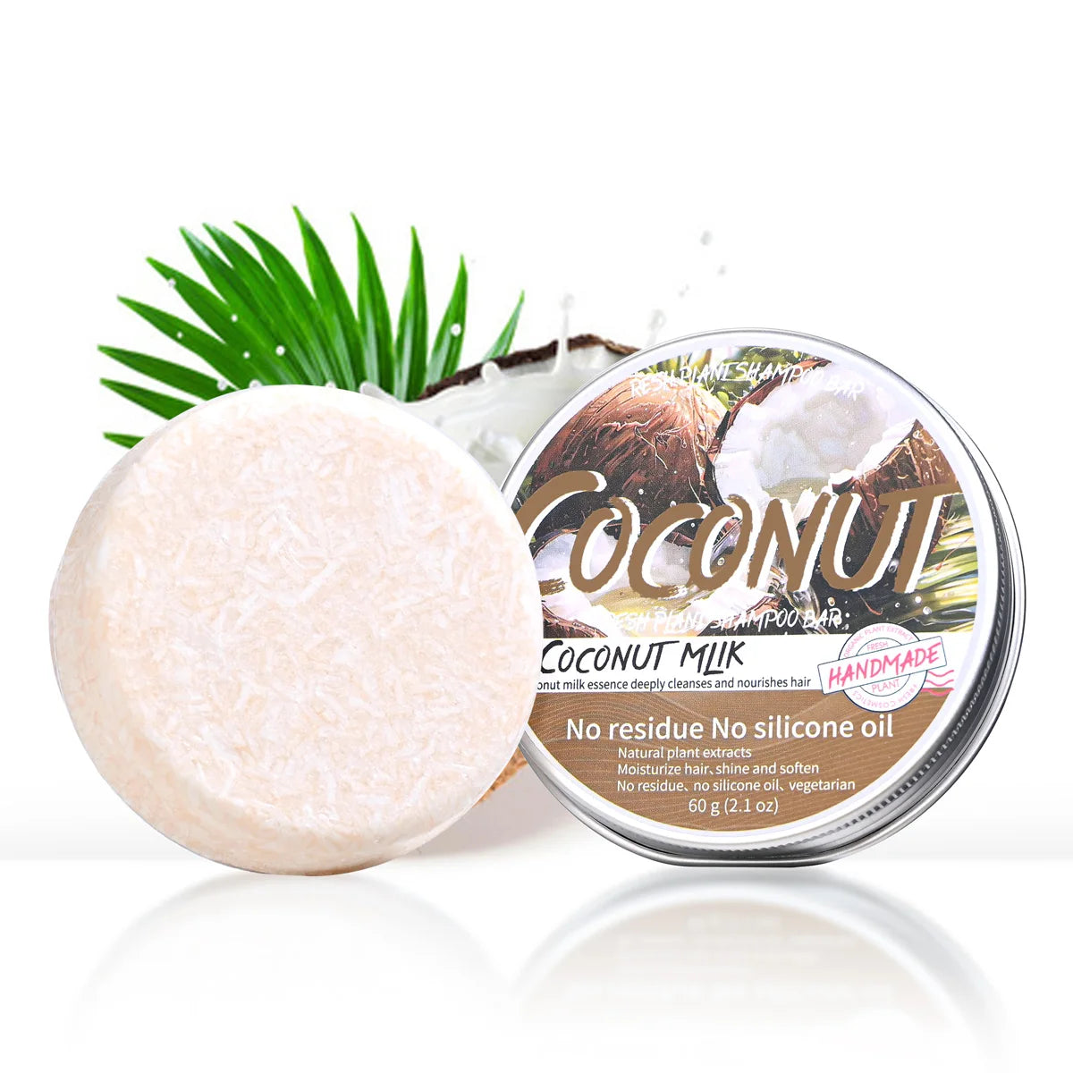 Barre de shampoing solide au coconut