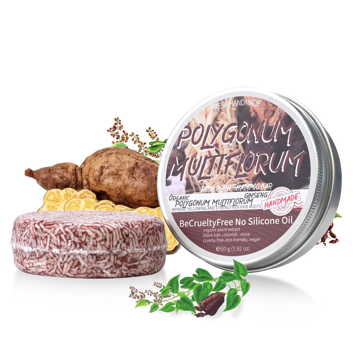 Shampooing solide au Polygonum – Soin fortifiant pour les cheveux 60g