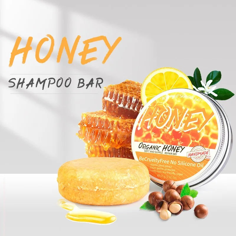 Barre de shampoing solide au miel biologique