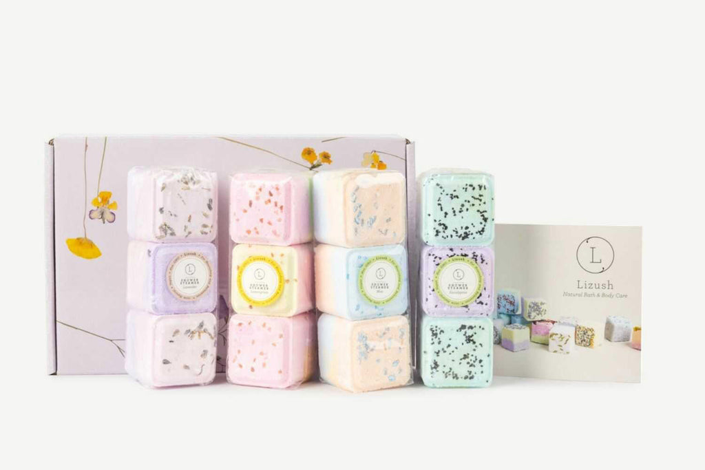 Coffret cadeau de 12 galets de douche – Aromathérapie naturelle